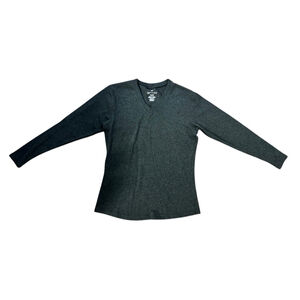 American Eagle Outfitters Gray Long Sleeve V-Neck Tee M